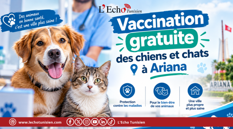Vaccination gratuite des chiens et chats à Ariana